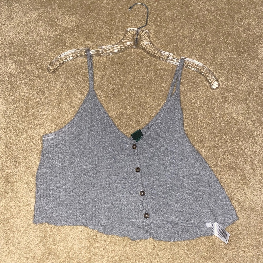 Grey cropped tank top